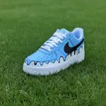 Custom Blue Drip Air Force 1 – Hand-Painted Dripping Design Custom Sneakers