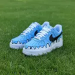Custom Blue Drip Air Force 1 – Hand-Painted Dripping Design Custom Sneakers