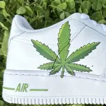Custom Air Force 1 Sneakers – Weed Leaf “Legalize” Edition | Hand-Painted Streetwear by JadoreArt
