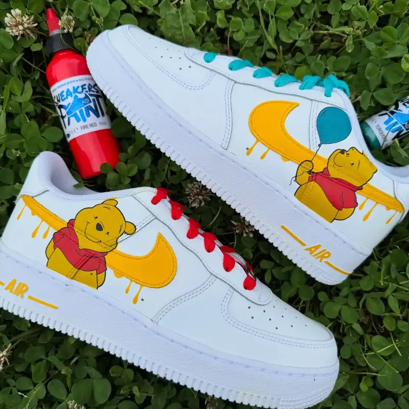 Custom Winnie the Pooh Air Force 1 Sneakers - Hand-Painted by JadoreArt