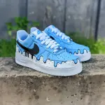 Custom Blue Drip Air Force 1 – Hand-Painted Dripping Design Custom Sneakers