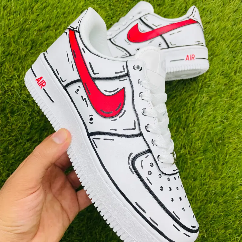 Cartoon Style Custom Air Force 1 | Hand-Painted Comic Sneakers