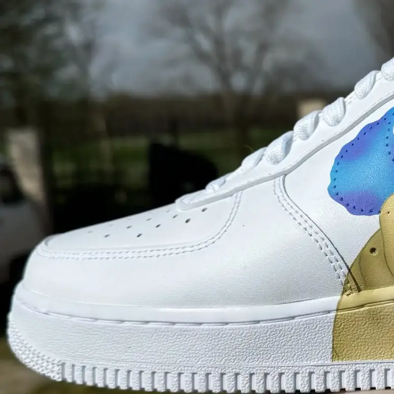 Custom Purple Ghost Cartoon Air Force 1 Sneakers – Hand-Painted Anime Streetwear Shoes | Unique Sneaker Art by JadoreArt