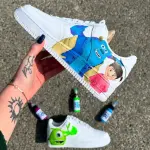 Custom Purple Ghost Cartoon Air Force 1 Sneakers – Hand-Painted Anime Streetwear Shoes | Unique Sneaker Art by JadoreArt