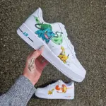 Custom Pokémon Starter Air Force 1 Sneakers – Hand-Painted Pikachu, Charmander & Bulbasaur Shoes | Anime Gaming Streetwear by JadoreArt