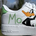 Custom Daffy Duck Looney Tunes Sneakers – Hand-Painted Cartoon Air Force 1 Shoes | Retro Streetwear by JadoreArt