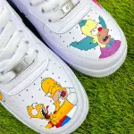Custom Homer Simpson Donut Drip Air Force 1 Sneakers – Hand-Painted